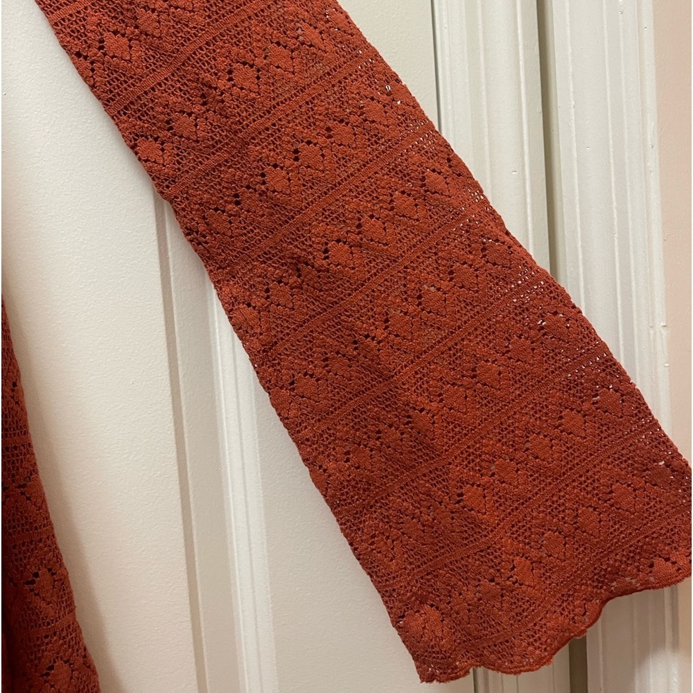 NWT. $88R Free People Sea Through Beach Mini Dress. Size S. Terracotta - Picture 5 of 7